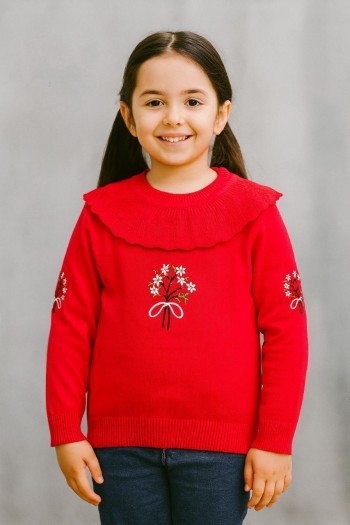 بلوز دخترانه طرح گل کد:20404