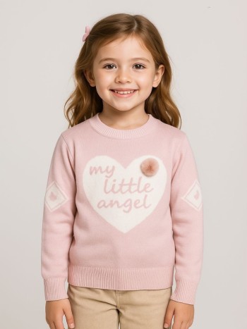 بلوز دخترانه بافت قلب کد:20416