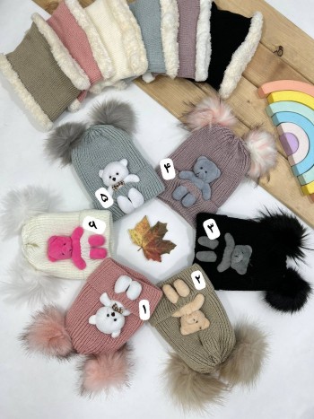 ست شال و کلاه رینگی کد:1424