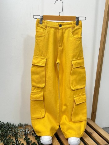 شلوار کتان کارگو بچگانه کد 70419