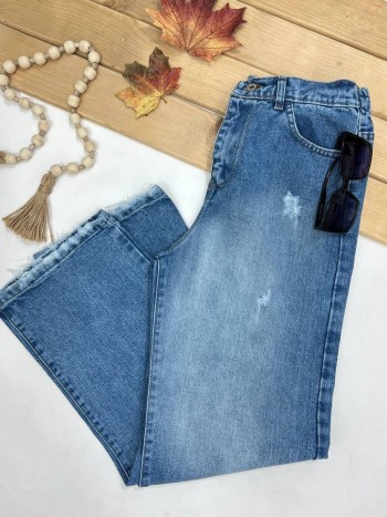 شلوار جین نیم بگ زنانه کد 70503