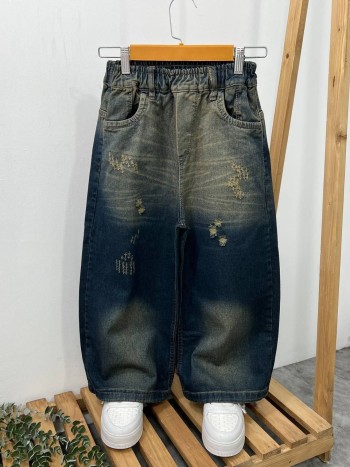 شلوار جین شافل بچگانه کد 70401