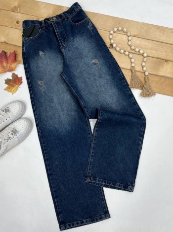 شلوار جین نیم بگ زنانه کد 70498