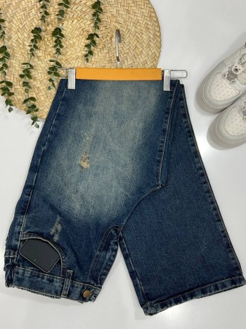 شلوار جین نیم بگ زنانه کد 70489