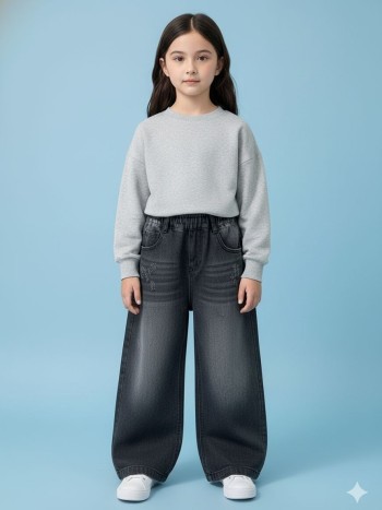 شلوار جین شافل بچگانه کد 70402