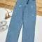 شلوار جین نیم بگ زنانه کد 70496