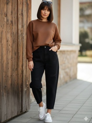 شلوار  جین مام استایل زنانه کد 70529