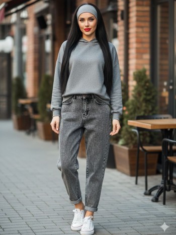 شلوار  جین مام استایل زنانه کد 70531