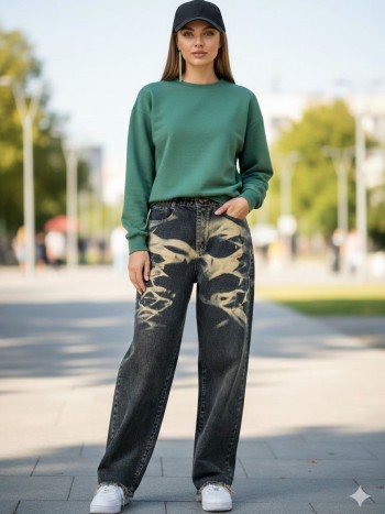 شلوار  جین بگ زنانه کد 70532