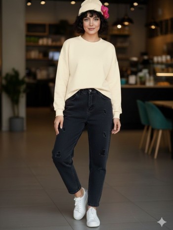 شلوار  جین مام استایل زنانه کد 70526