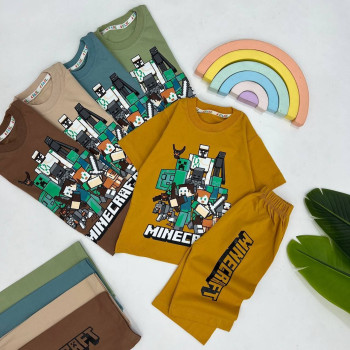 ست تیشرت شلوارک بچگانه کد:1096