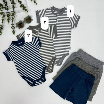 ست زیر دکمه و شورتک کد 1073